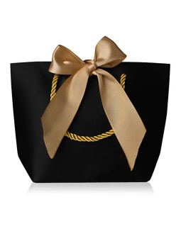 Troli Sacchetto regalo nero con nastro dorato S unisex