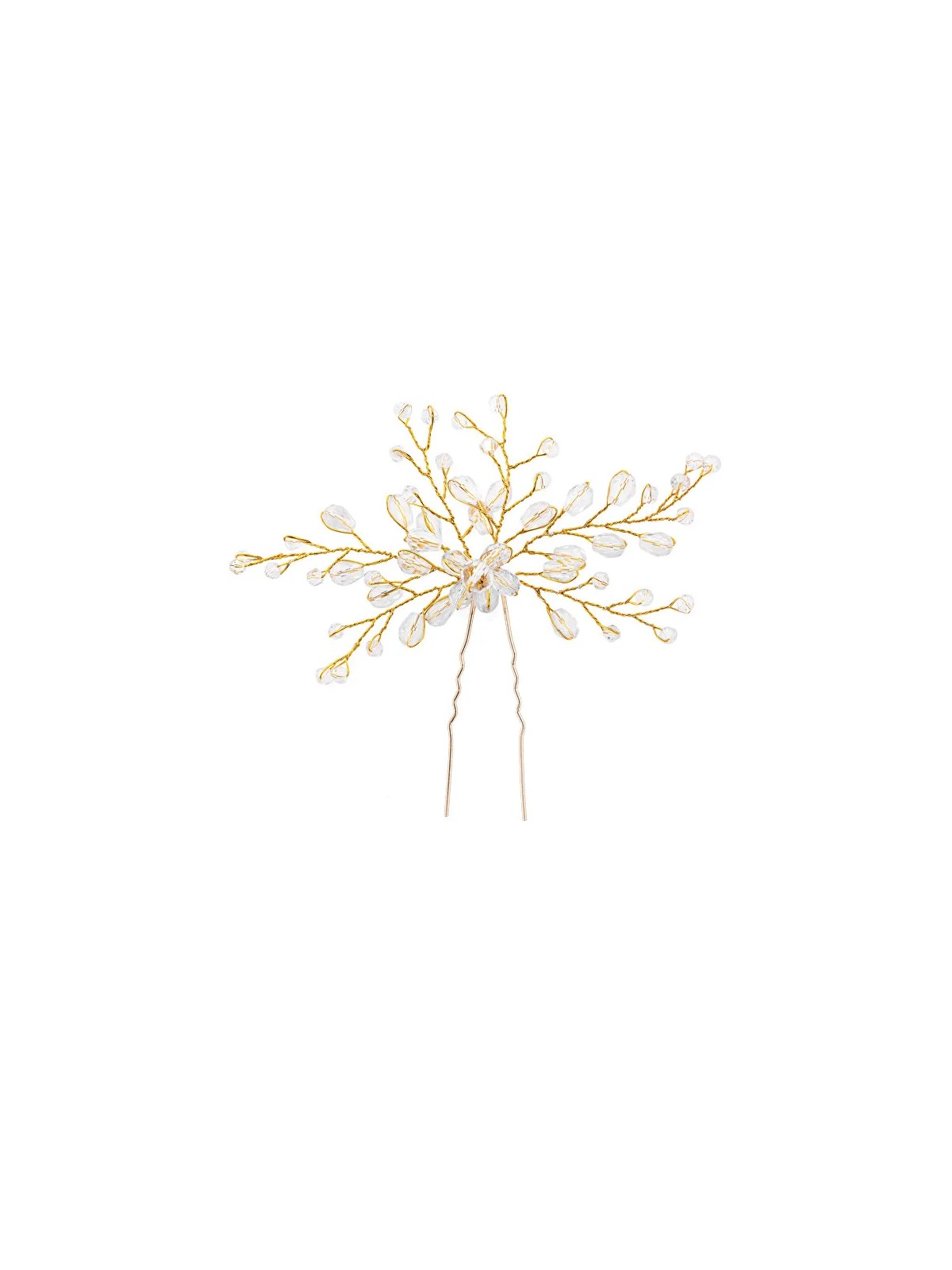 Troli Forcina decorativa placcata in oro con perline donna