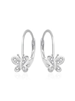 Orecchini da bambina in argento a forma di farfalla con zirconi AGT-ED016LW Codice: sAO0499