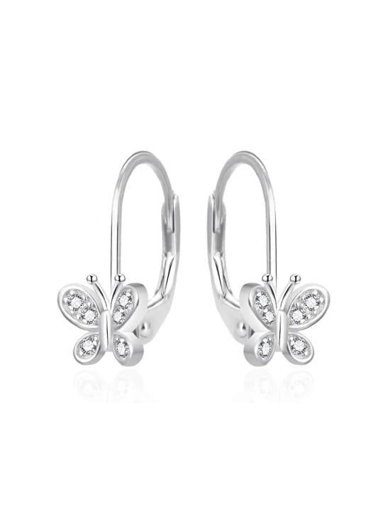 Orecchini da bambina in argento a forma di farfalla con zirconi AGT-ED016LW Codice: sAO0499