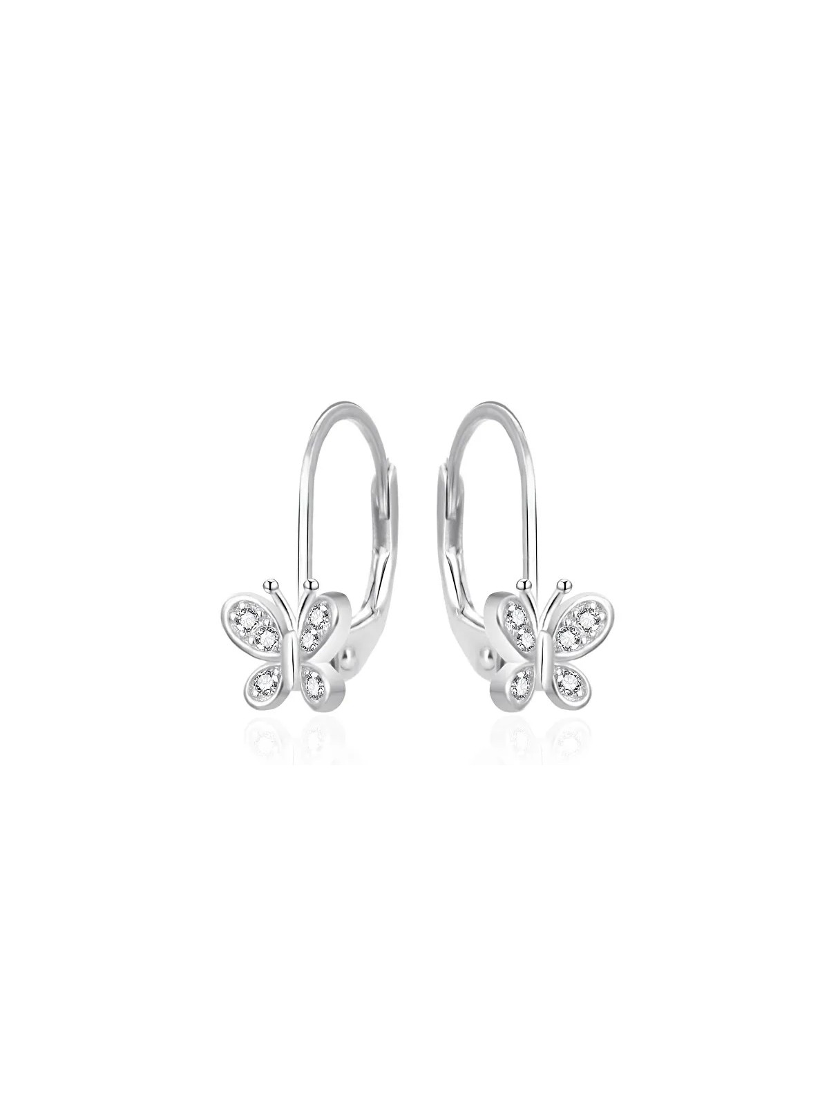 Orecchini da bambina in argento a forma di farfalla con zirconi AGT-ED016LW Codice: sAO0499