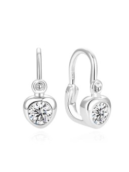 Delicati orecchini in argento a forma di cuore AGUC2557D-WHITE Codice: sBE1314