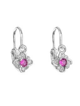 Orecchini per bambini in argento con zirconi fucsia 11175.3 Codice: sEG0559