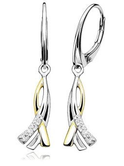 MOISS Eleganti orecchini bicolore in argento E0001306 donna