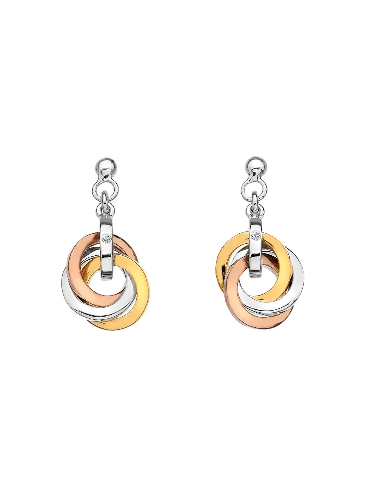 Hot Diamonds Orecchini in argento Trio Oro Rosa DE389 donna