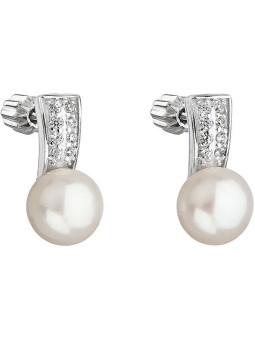 Evolution Group Orecchini in argento con perla Pavona 21001.1 bianca donna