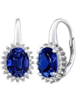 Silvego Orecchini DHARMA in argento con zaffiro blu LPS0588DB donna