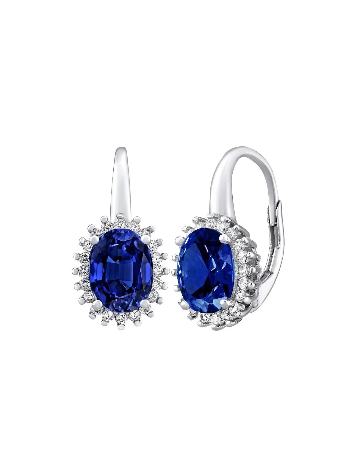Silvego Orecchini DHARMA in argento con zaffiro blu LPS0588DB donna