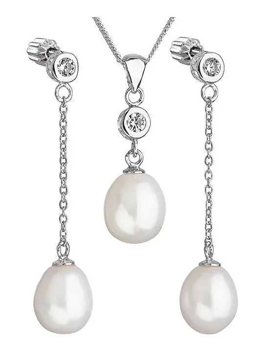 Evolution Group Perla in argento con zirconi Pavona 29005.1B AAA bianchi (orecchini, catena, pendente) donna