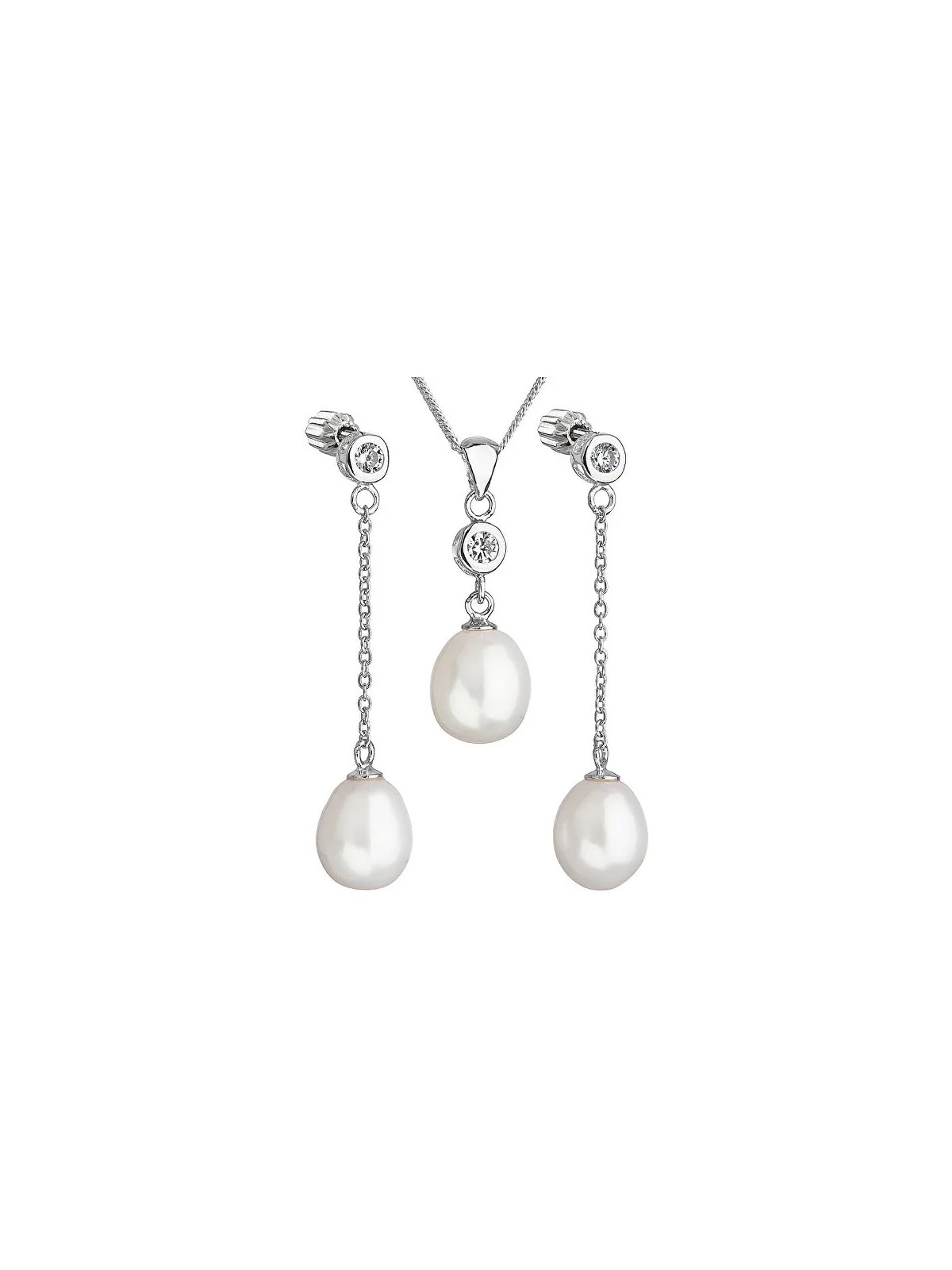 Evolution Group Perla in argento con zirconi Pavona 29005.1B AAA bianchi (orecchini, catena, pendente) donna