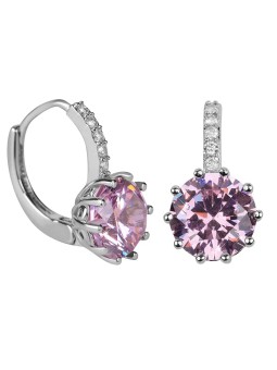 Troli Orecchini scintillanti con cristilla rosa donna