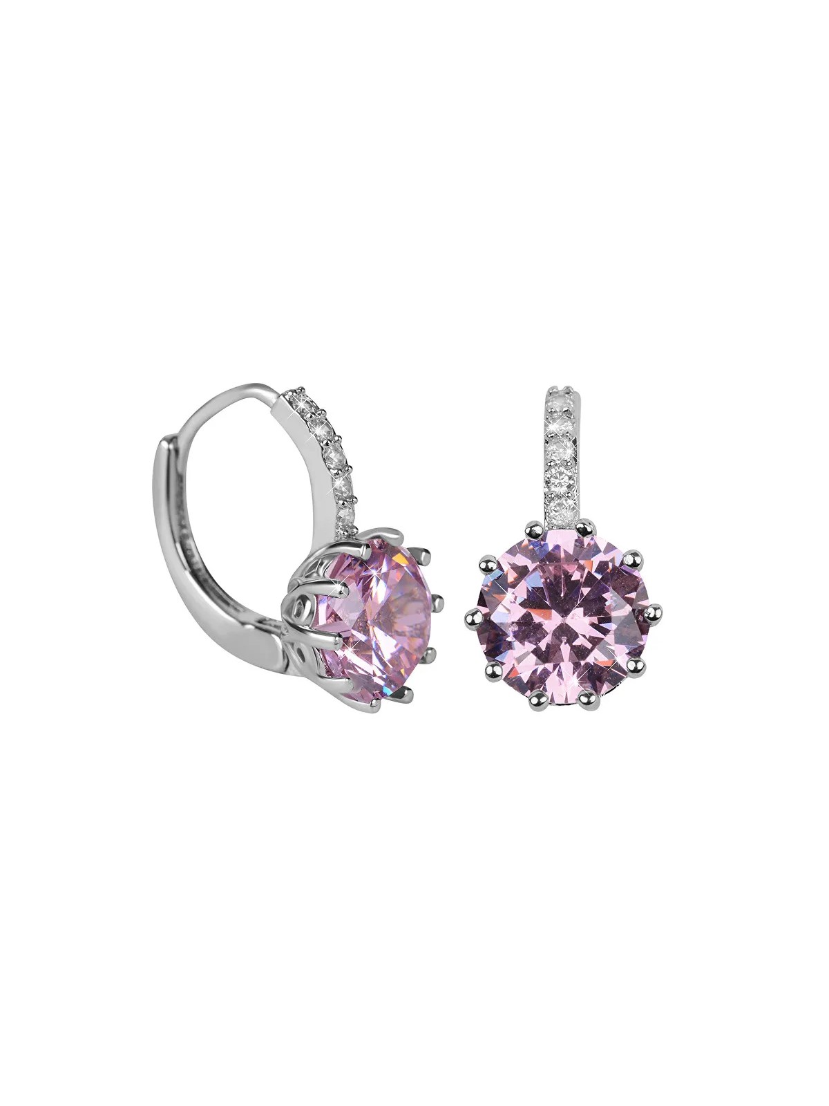 Troli Orecchini scintillanti con cristilla rosa donna