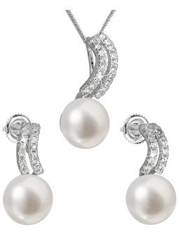 Evolution Group Parure di gioielli in argento con perle autentiche Pavon 29037.1 donna
