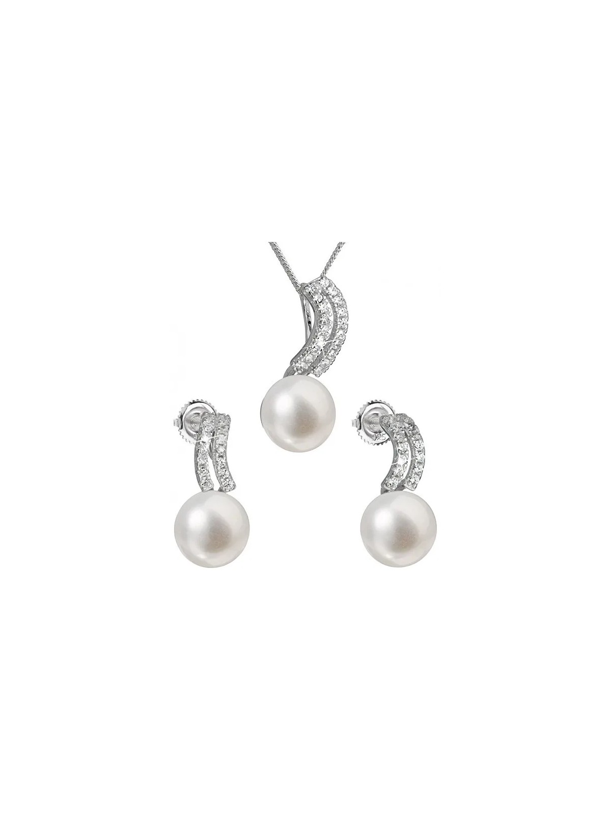 Evolution Group Parure di gioielli in argento con perle autentiche Pavon 29037.1 donna