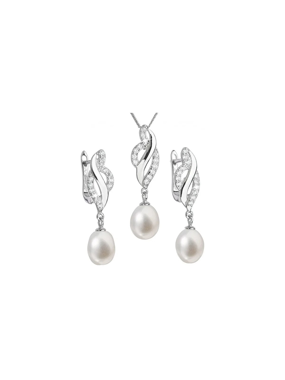 Evolution Group Parure di lusso in argento con perle autentiche Pavon 29021.1 donna