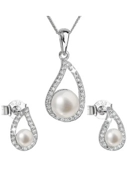 Evolution Group Parure di lusso in argento con perle autentiche Pavon 29027.1 donna