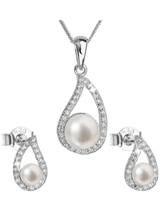 Evolution Group Parure di lusso in argento con perle autentiche Pavon 29027.1 donna
