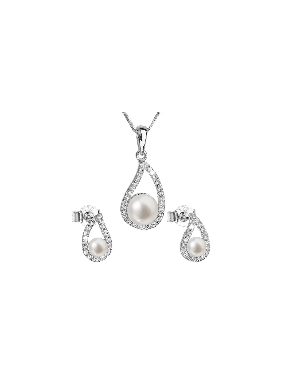 Evolution Group Parure di lusso in argento con perle autentiche Pavon 29027.1 donna