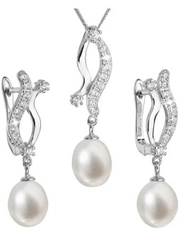 Evolution Group Parure di lusso in argento con perle autentiche Pavon 29028.1 donna