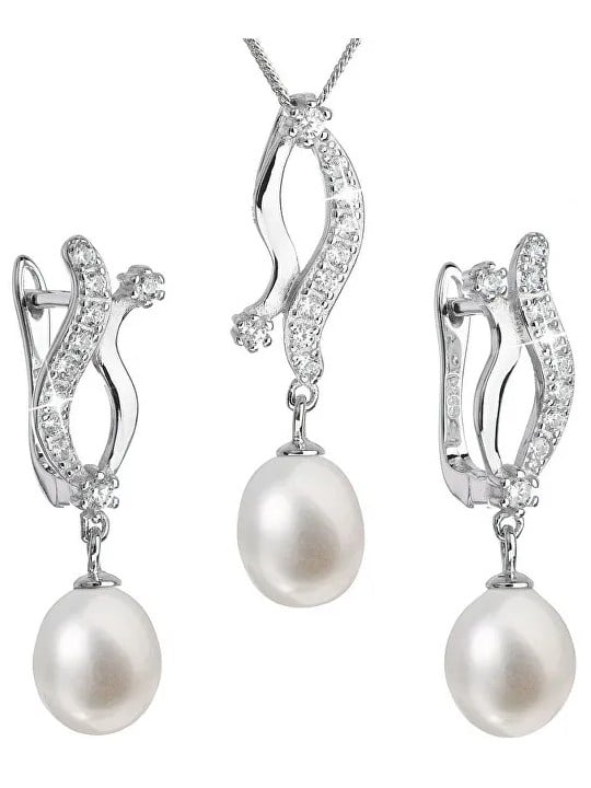 Evolution Group Parure di lusso in argento con perle autentiche Pavon 29028.1 donna