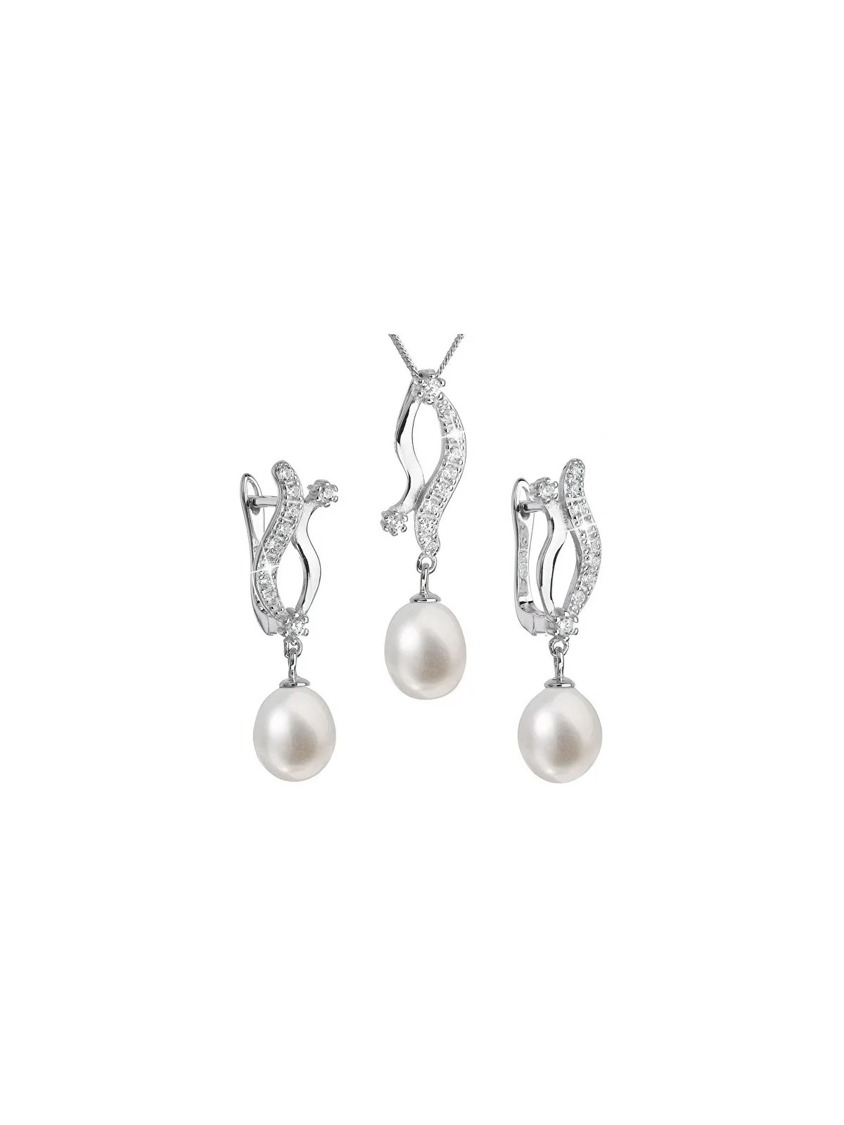 Evolution Group Parure di lusso in argento con perle autentiche Pavon 29028.1 donna