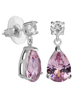 Troli Orecchini scintillanti con cristilla rosa donna