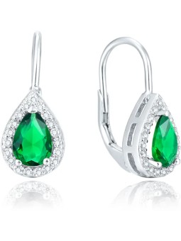 Beneto Orecchini in argento con cristallo verde AGUC1161 donna