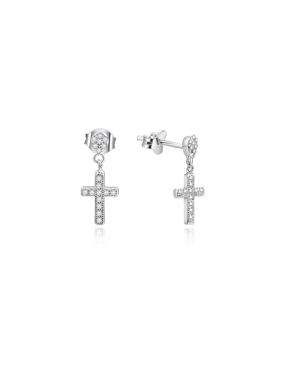 Beneto Orecchini in argento croci con strass AGUP1176 donna