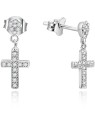 Beneto Orecchini in argento croci con strass AGUP1176 donna