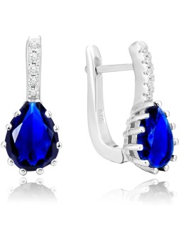Beneto Orecchini in argento con cristallo blu AGU1197 donna
