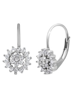 Orecchini Evolution Group in argento fiore bianco 11217.1 donna