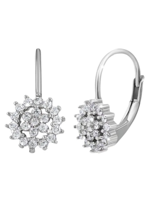 Orecchini Evolution Group in argento fiore bianco 11217.1 donna