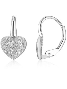 Beneto Orecchini in argento a forma di cuore AGUC366 donna