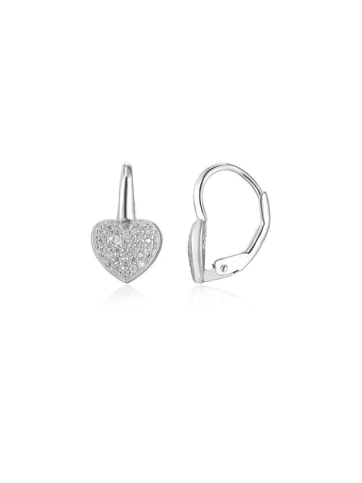 Beneto Orecchini in argento a forma di cuore AGUC366 donna