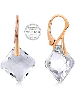 Levien Orecchini placcati in oro rosa con cristalli Princess Princess donna