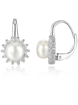 Beneto Orecchini in argento con perle vere AGUC1168 donna