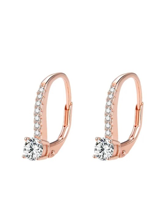 Beneto Orecchini in argento placcato oro rosa con cristilla AGUC1955-ROSE donna