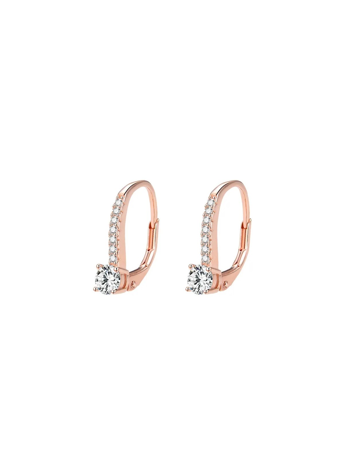 Beneto Orecchini in argento placcato oro rosa con cristilla AGUC1955-ROSE donna
