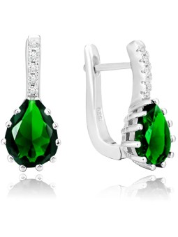 Beneto Orecchini in argento con cristallo verde AGU1198 donna