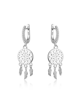Beneto Orecchini in argento con zirconi acciappasogni AGUC1976 donna