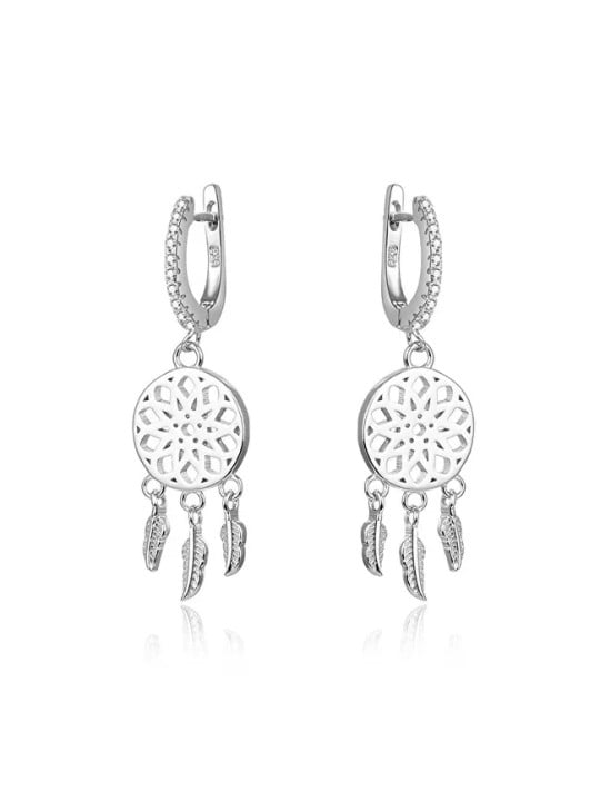 Beneto Orecchini in argento con zirconi acciappasogni AGUC1976 donna