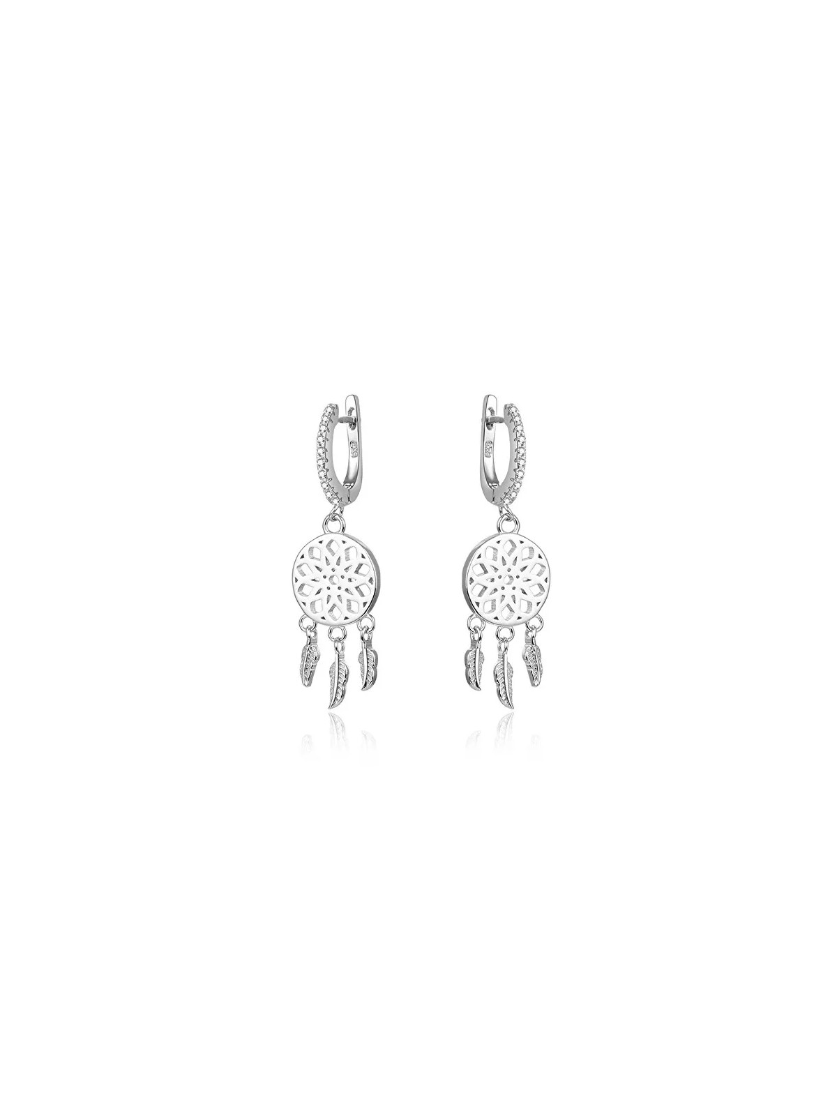 Beneto Orecchini in argento con zirconi acciappasogni AGUC1976 donna