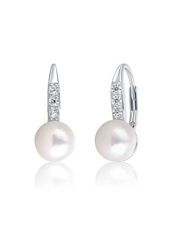 JwL Luxury Pearls Orecchini in argento con perla e zirconi JL0601 donna