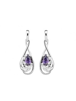 Gatto in argento moda con zircone ametista SC403 donna