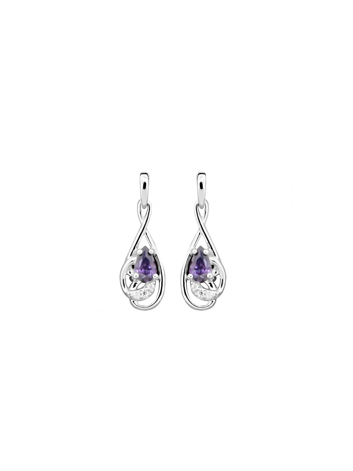 Gatto in argento moda con zircone ametista SC403 donna