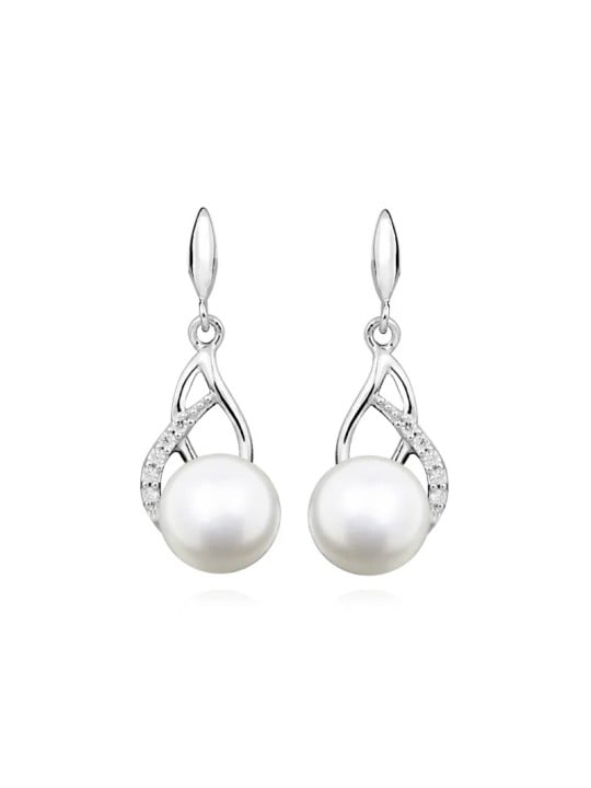 Silver Cat Delicati orecchini con perla e zirconi SC405 donna