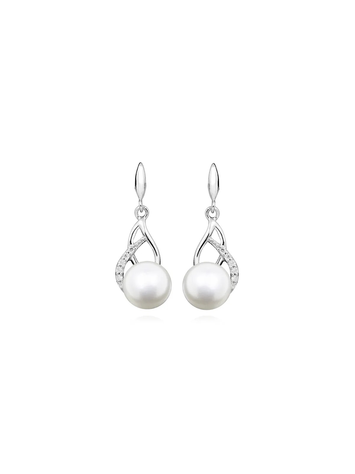 Silver Cat Delicati orecchini con perla e zirconi SC405 donna