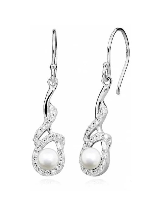 Silver Cat Delicati orecchini con perla e zirconi SC414 donna