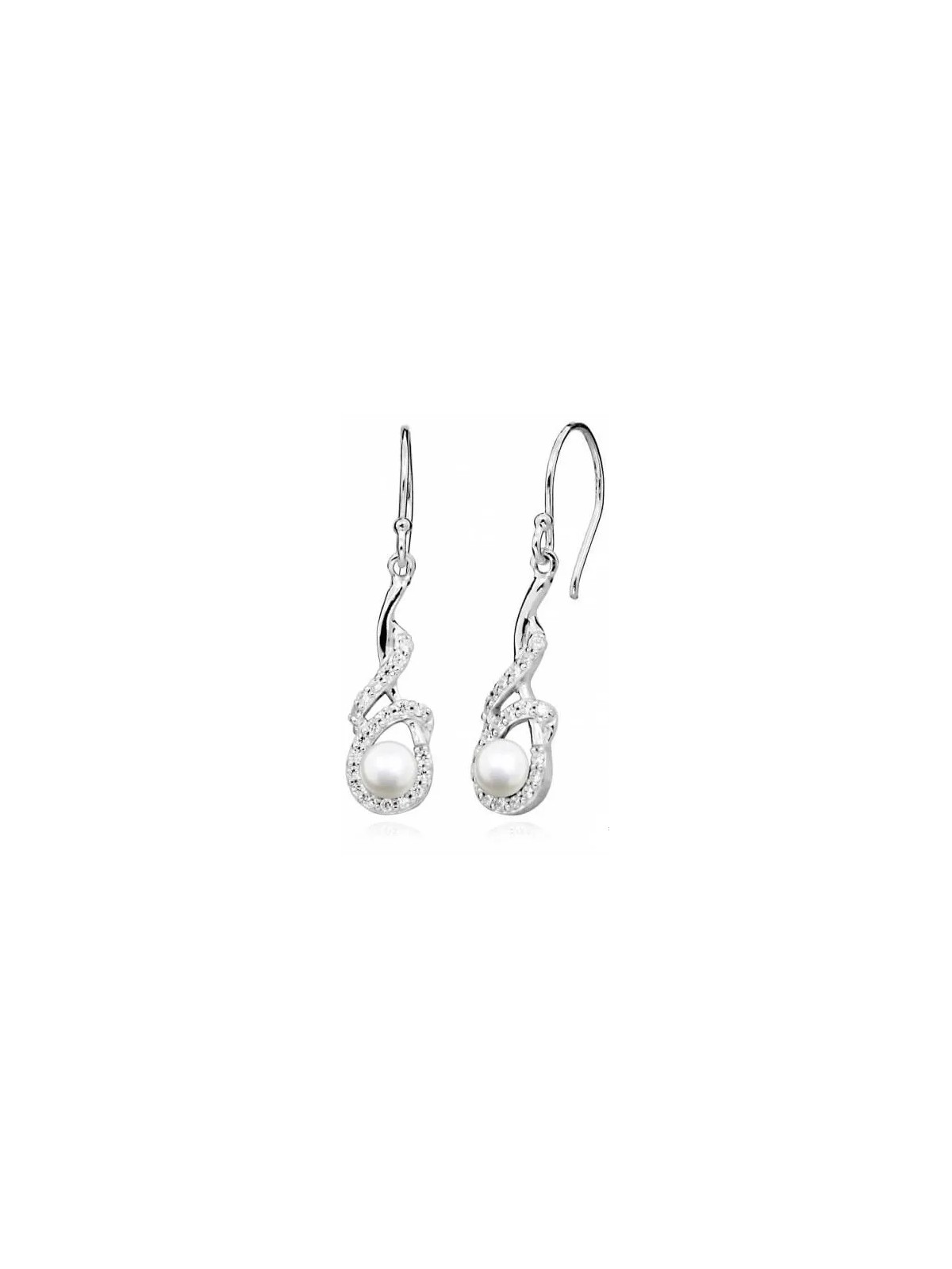 Silver Cat Delicati orecchini con perla e zirconi SC414 donna