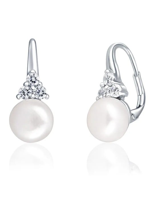 JwL Luxury Pearls Orecchini di lusso in argento con vera perla e zirconi JL0641 donna